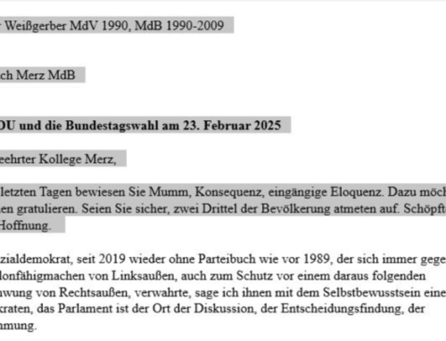 Gunter Weißgerber Brief an Friedrich Merz